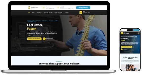 A computer screen showing a website preview